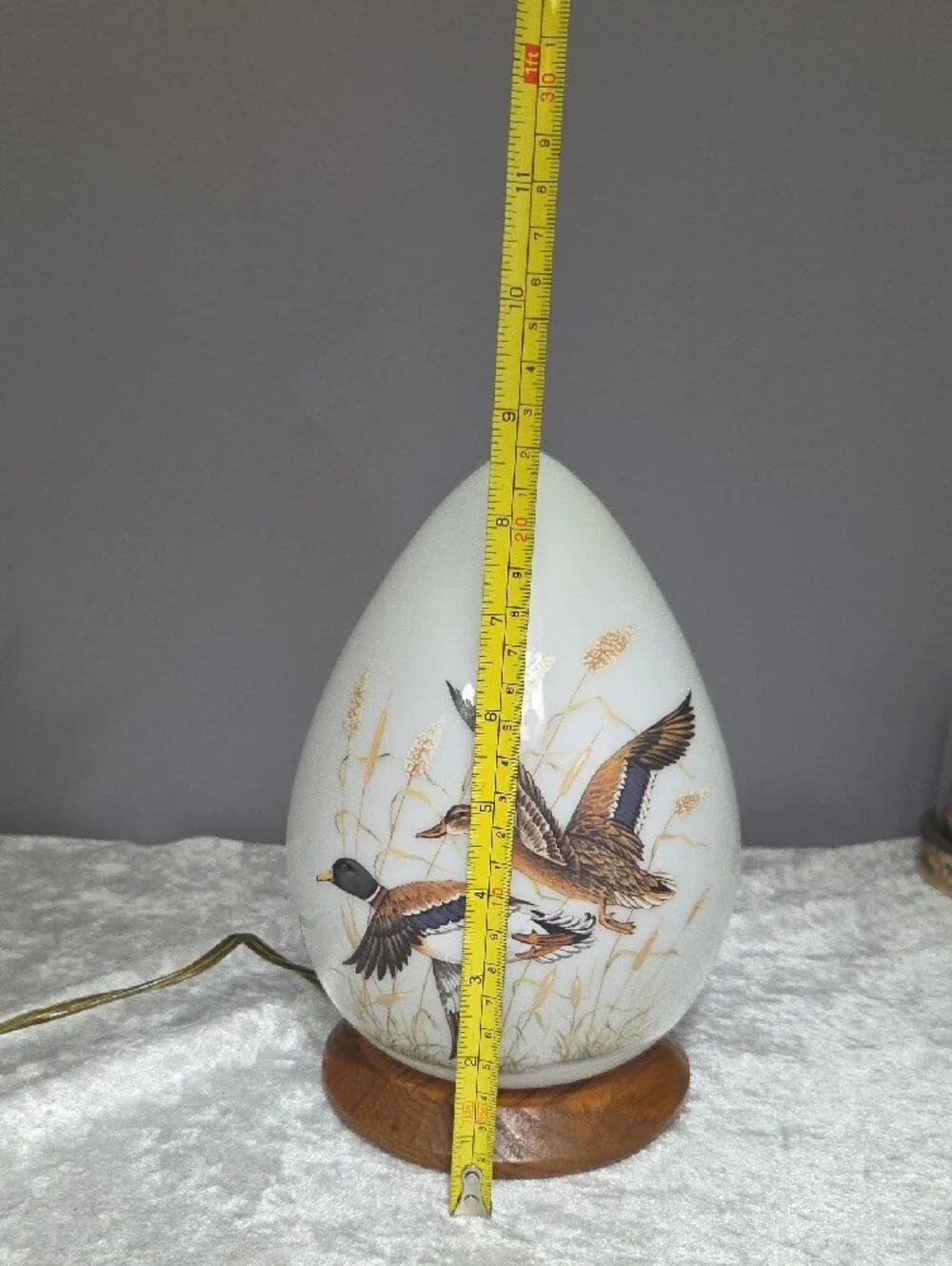 Ethan Allen Egg-Shaped Duck  Lamp — Warm Orange Glow